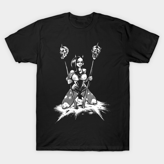 Evil devil girl T-Shirt by wildsidecomix